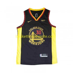 Maillot Basket Golden State Warriors Stephen Curry 30 Nike 2023-2024 Noir Swingman - Homme